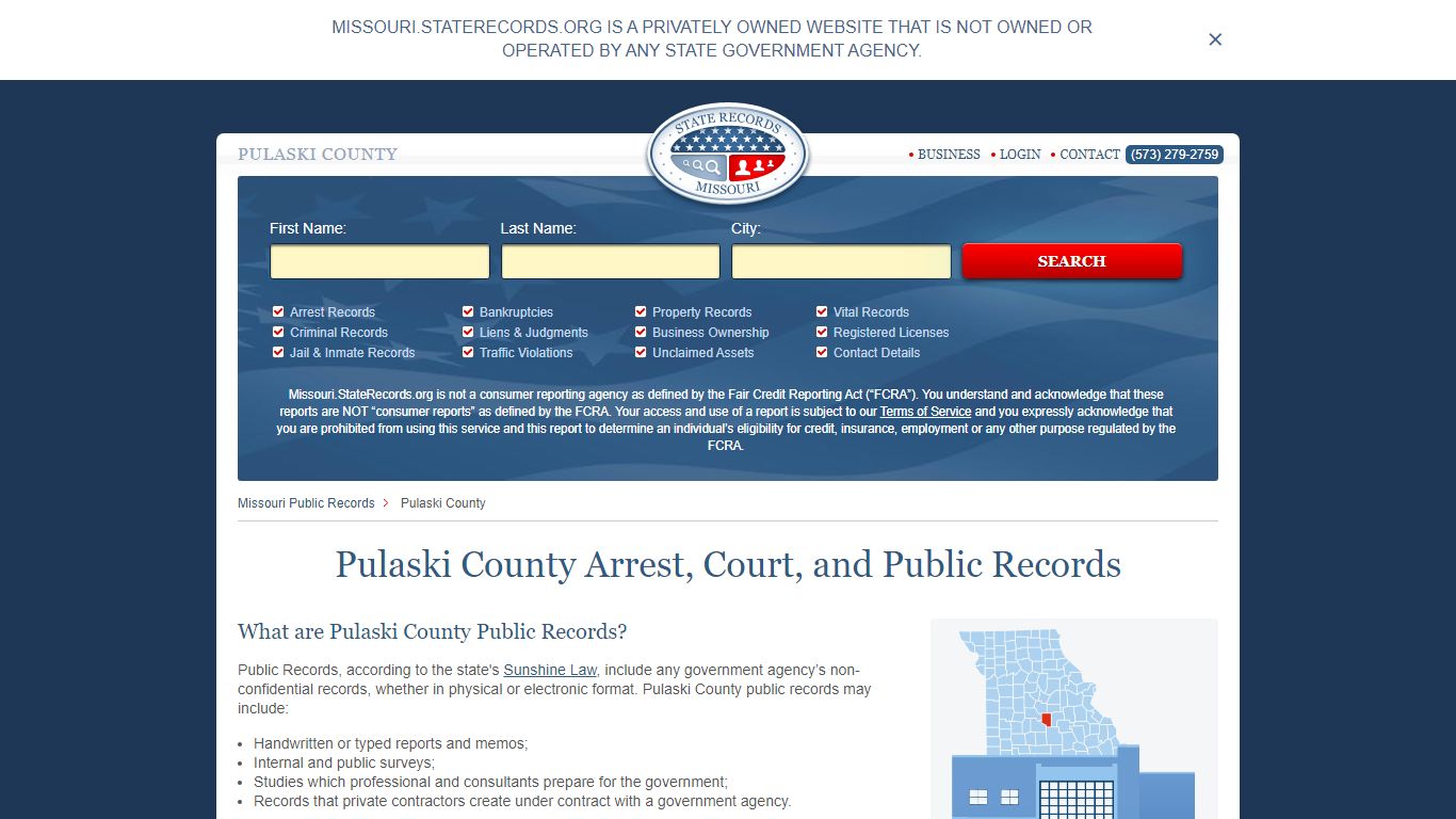 Pulaski County Arrest, Court, and Public Records