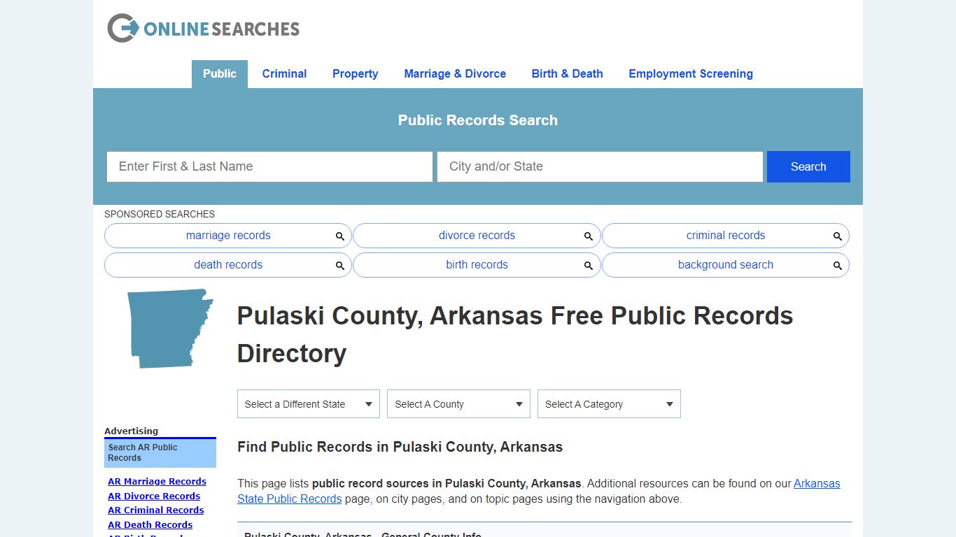 Pulaski County, Arkansas Free Public Records Directory